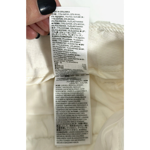 Banana Republic Wide Leg Crop Corduroy Pants Size 10R Ivory Stretch New - Read - Picture 14 of 16